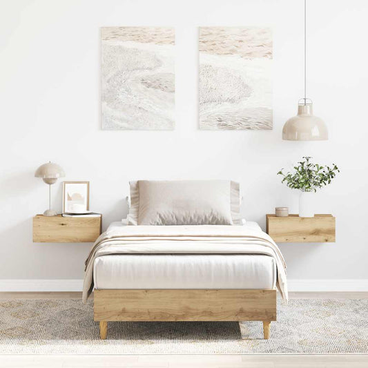 vidaXL Bed Frame No Mattress Artisan Oak 90x200 cm Engineered Wood