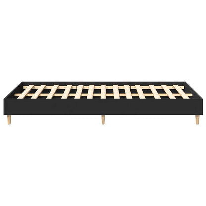 vidaXL Bed Frame No Mattress Black 140x190 cm Engineered Wood