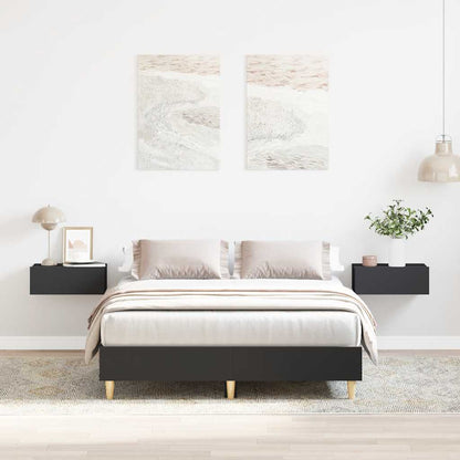 vidaXL Bed Frame No Mattress Black 140x190 cm Engineered Wood