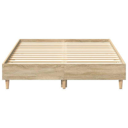 vidaXL Bed Frame No Mattress Sonoma Oak 140x190 cm Engineered Wood