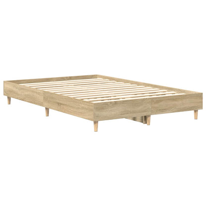 vidaXL Bed Frame No Mattress Sonoma Oak 140x190 cm Engineered Wood