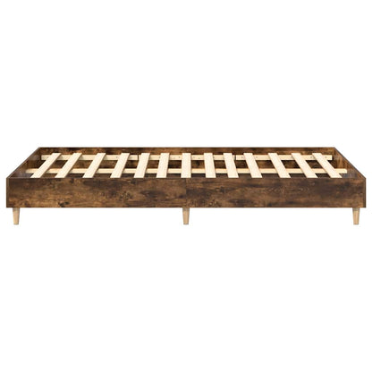 vidaXL Bed Frame No Mattress Smoked Oak 140x190 cm Engineered Wood