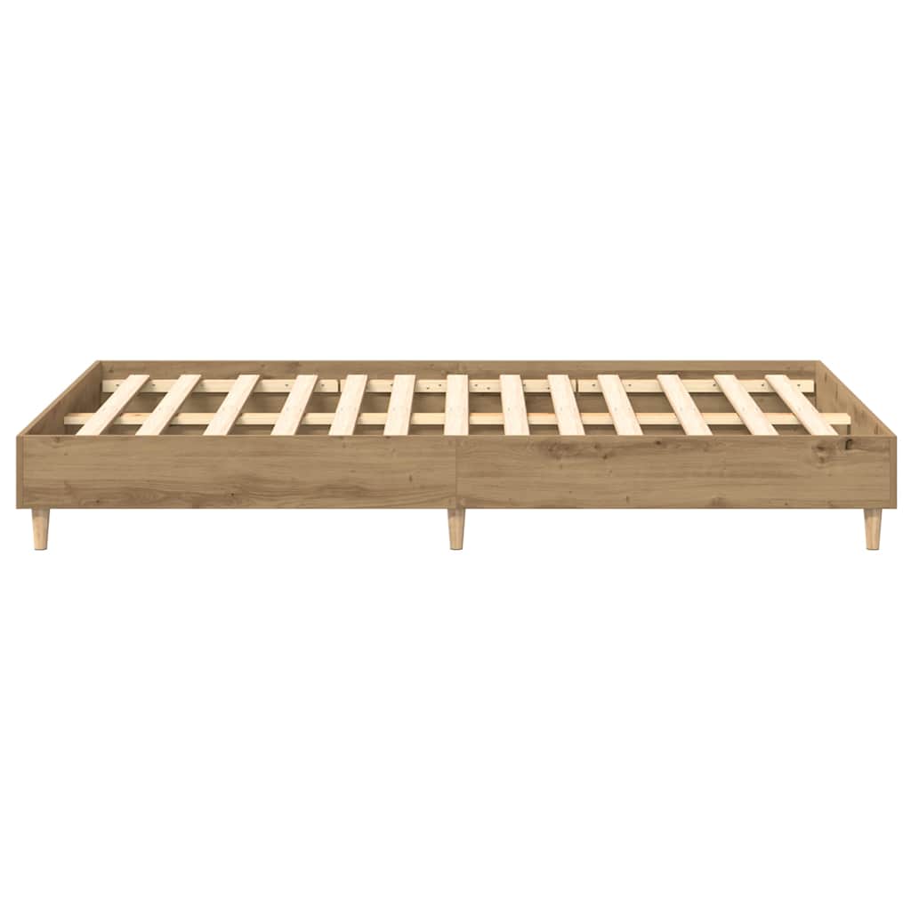 vidaXL Bed Frame No Mattress Artisan Oak 140x190 cm Engineered Wood
