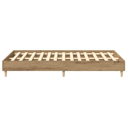 vidaXL Bed Frame No Mattress Artisan Oak 140x190 cm Engineered Wood