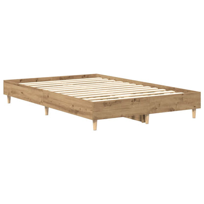 vidaXL Bed Frame No Mattress Artisan Oak 140x190 cm Engineered Wood