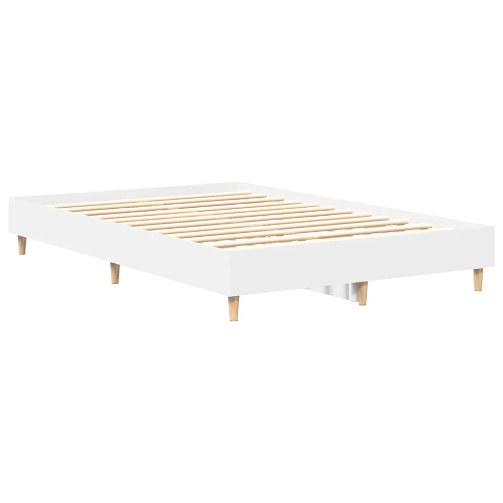 vidaXL Bed Frame No Mattress White 135x190 cm Double Engineered Wood