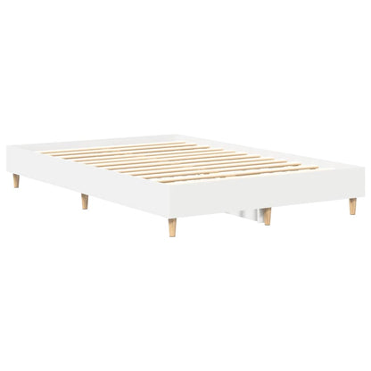 vidaXL Bed Frame No Mattress White 135x190 cm Double Engineered Wood