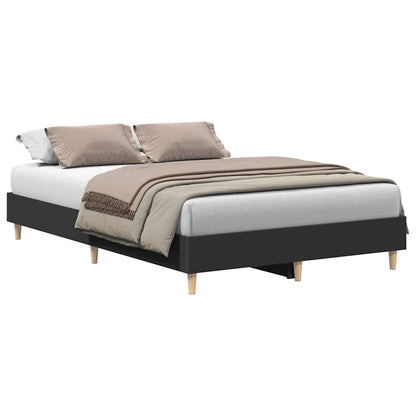 vidaXL Bed Frame No Mattress Black 135x190 cm Double Engineered Wood