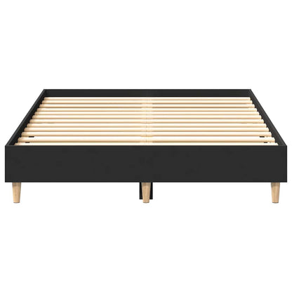 vidaXL Bed Frame No Mattress Black 135x190 cm Double Engineered Wood
