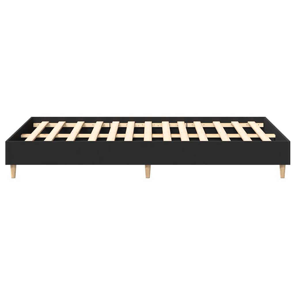 vidaXL Bed Frame No Mattress Black 135x190 cm Double Engineered Wood