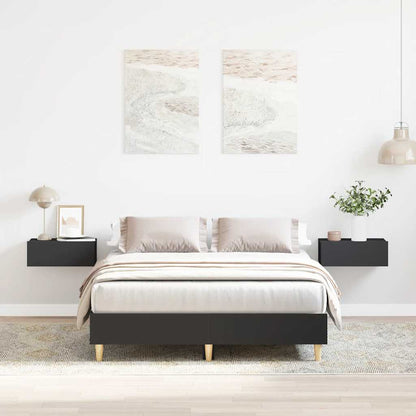 vidaXL Bed Frame No Mattress Black 135x190 cm Double Engineered Wood