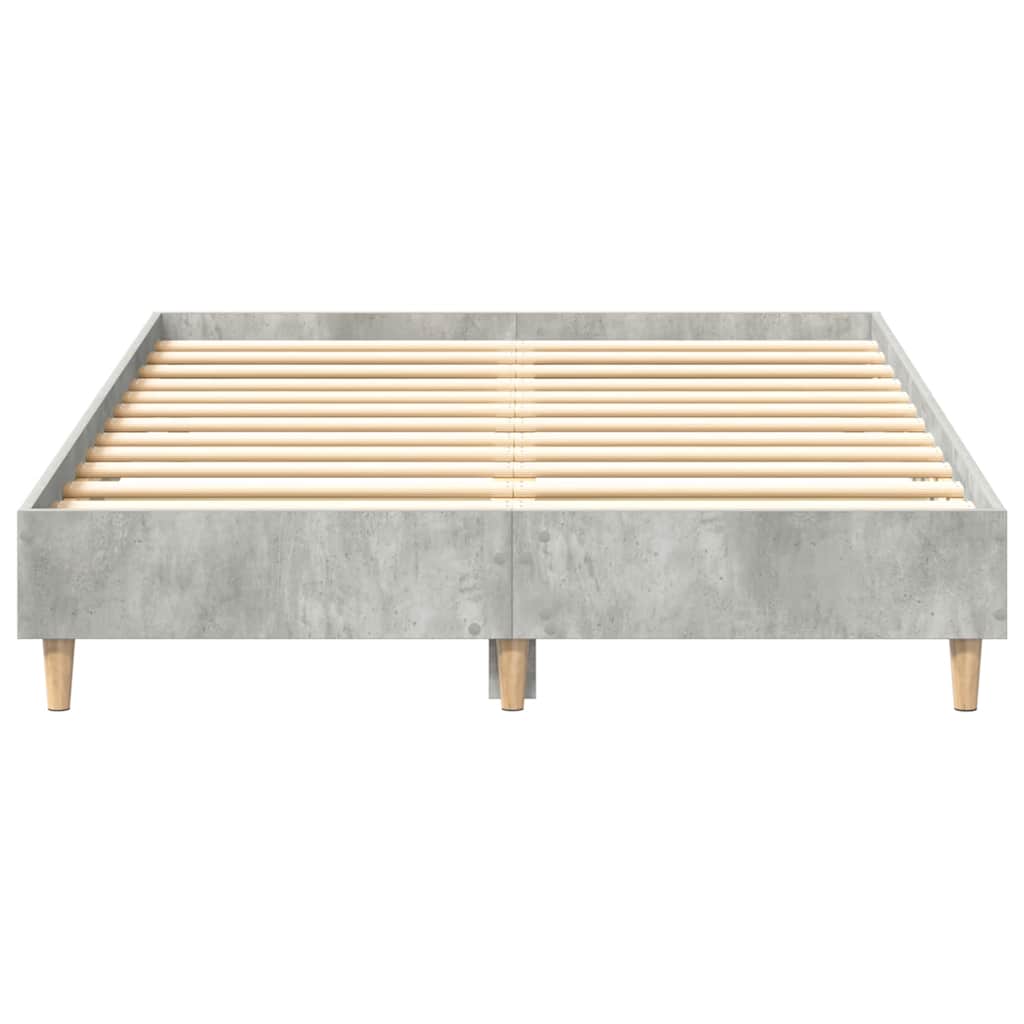 vidaXL Bed Frame No Mattress Concrete Grey 135x190 cm Double Engineered Wood