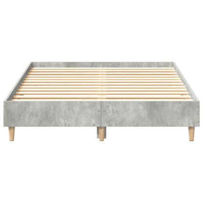 vidaXL Bed Frame No Mattress Concrete Grey 135x190 cm Double Engineered Wood
