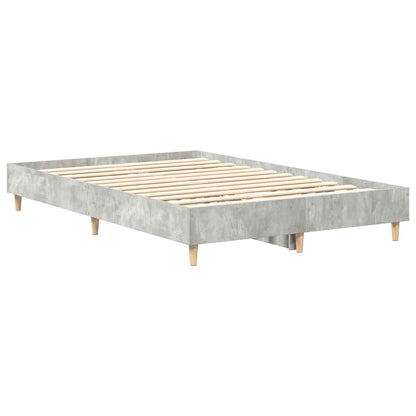 vidaXL Bed Frame No Mattress Concrete Grey 135x190 cm Double Engineered Wood