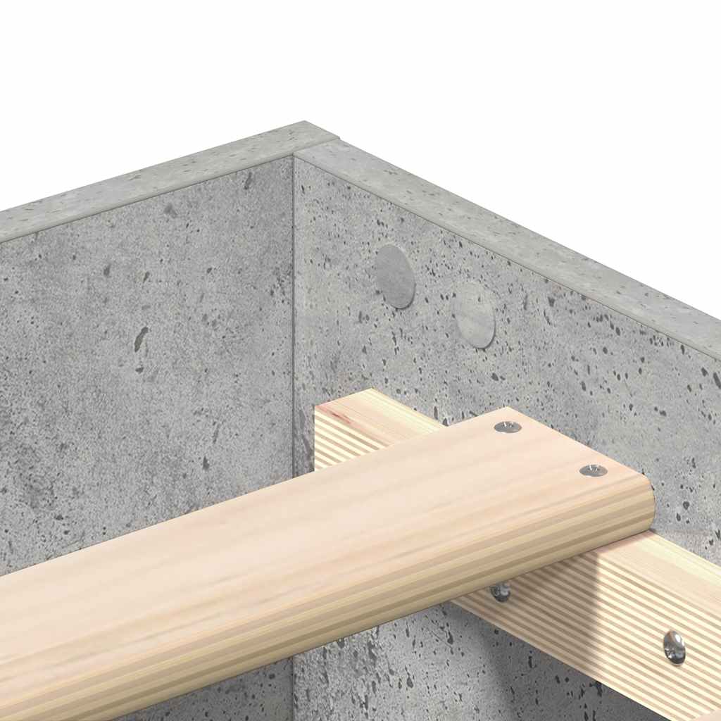 vidaXL Bed Frame No Mattress Concrete Grey 135x190 cm Double Engineered Wood