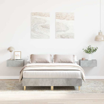 vidaXL Bed Frame No Mattress Concrete Grey 135x190 cm Double Engineered Wood