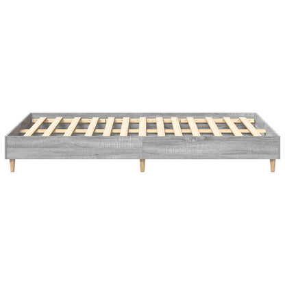 vidaXL Bed Frame No Mattress Grey Sonoma 135x190 cm Double Engineered Wood