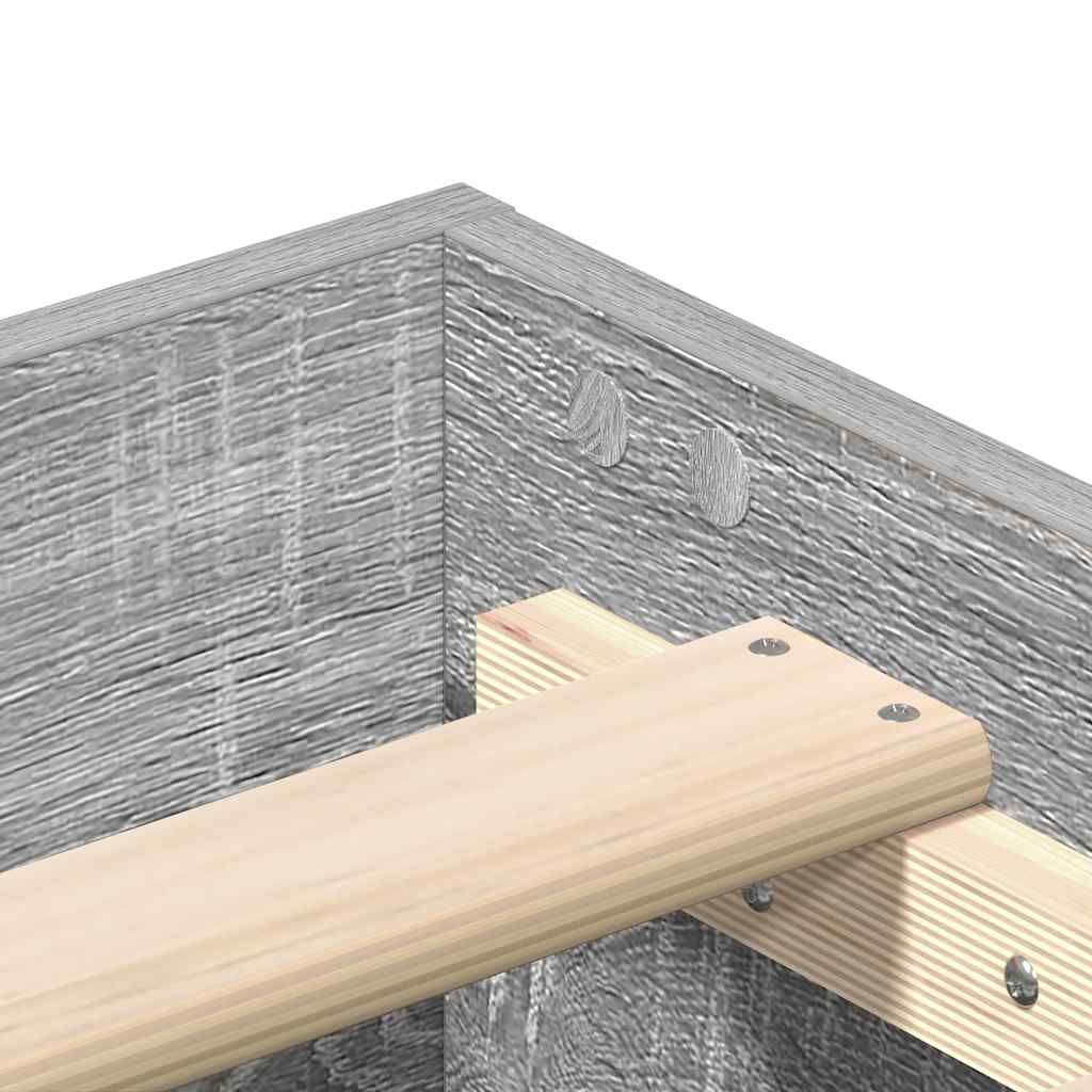 vidaXL Bed Frame No Mattress Grey Sonoma 135x190 cm Double Engineered Wood