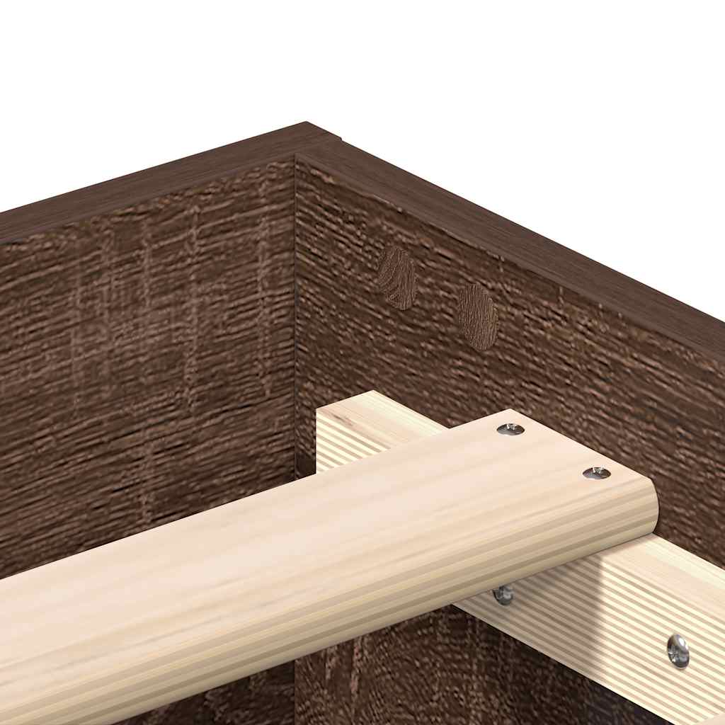 vidaXL Bed Frame No Mattress Brown Oak 135x190 cm Double Engineered Wood