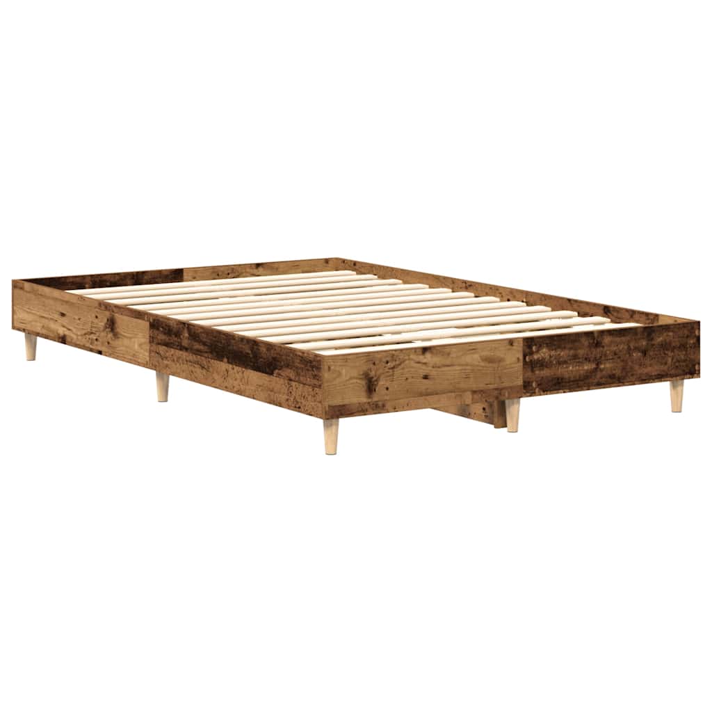 vidaXL Bed Frame No Mattress Old Wood 135x190 cm Double Engineered Wood