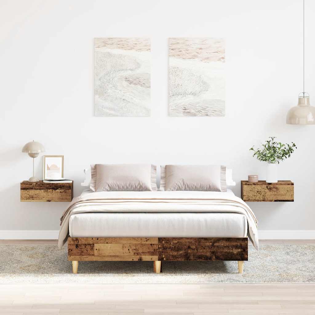 vidaXL Bed Frame No Mattress Old Wood 135x190 cm Double Engineered Wood