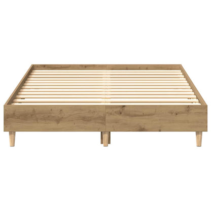 vidaXL Bed Frame No Mattress Artisan Oak 135x190 cm Double Engineered Wood