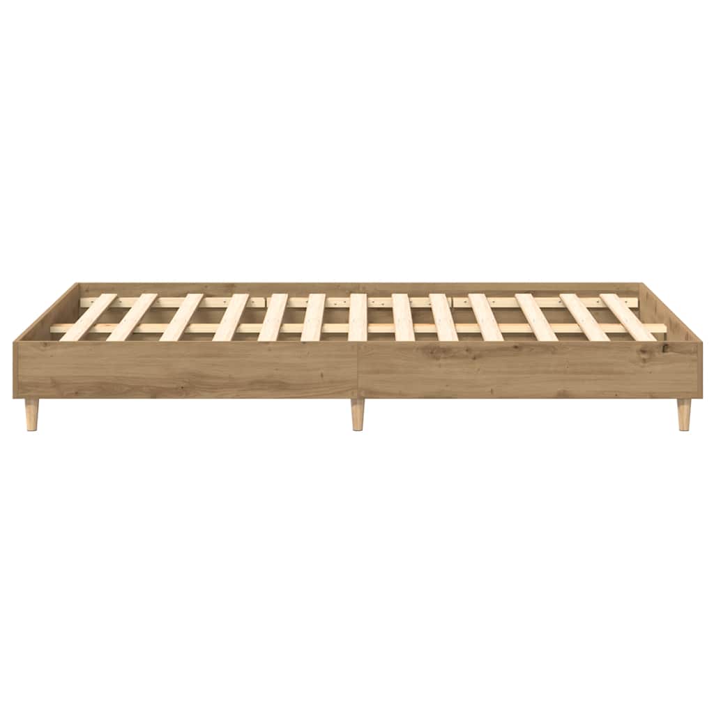 vidaXL Bed Frame No Mattress Artisan Oak 135x190 cm Double Engineered Wood