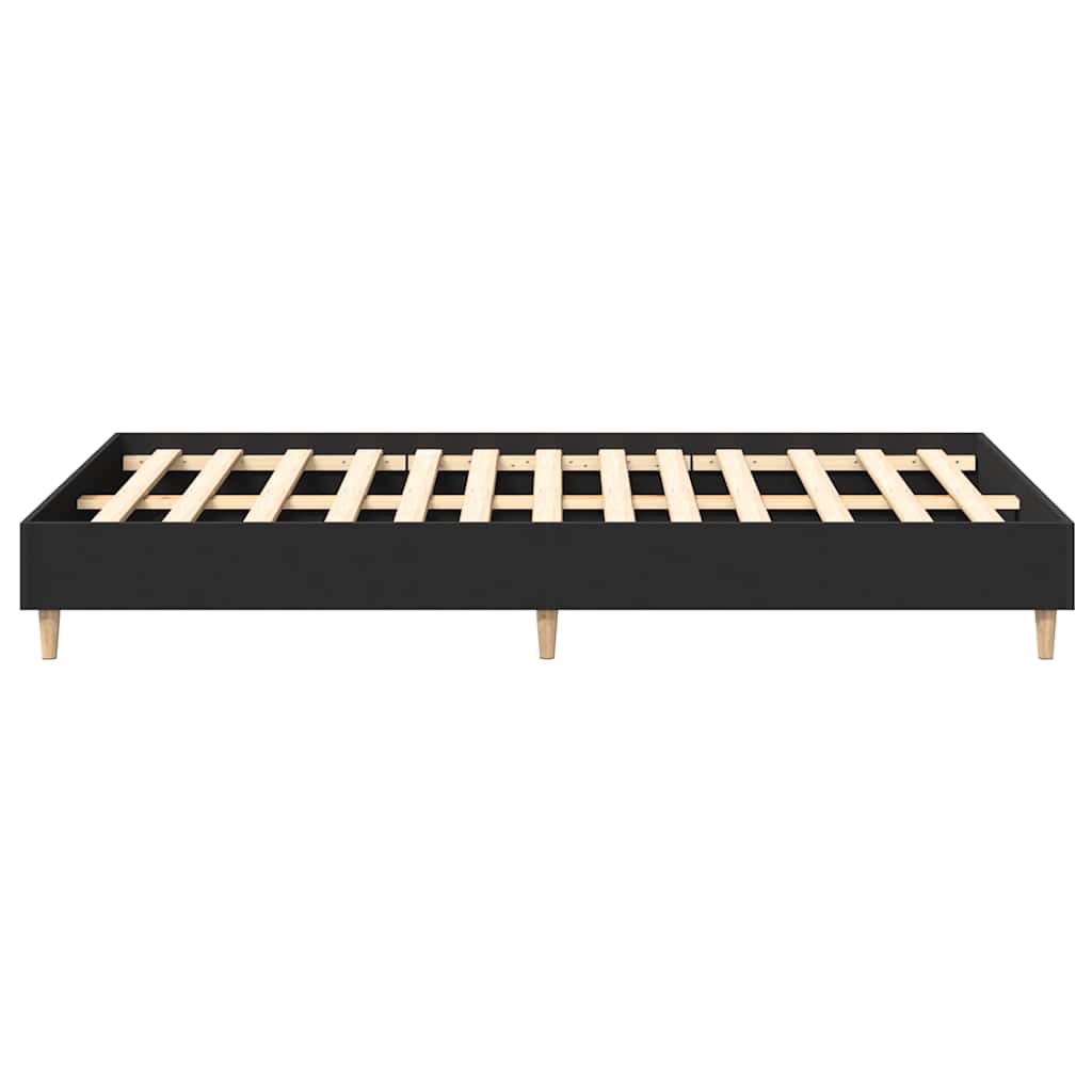 vidaXL Bed Frame No Mattress Black 120x190 cm Small Double Engineered Wood
