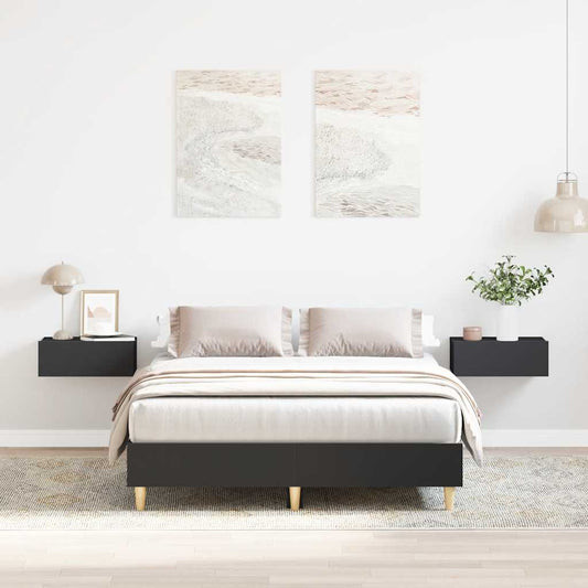 vidaXL Bed Frame No Mattress Black 120x190 cm Small Double Engineered Wood