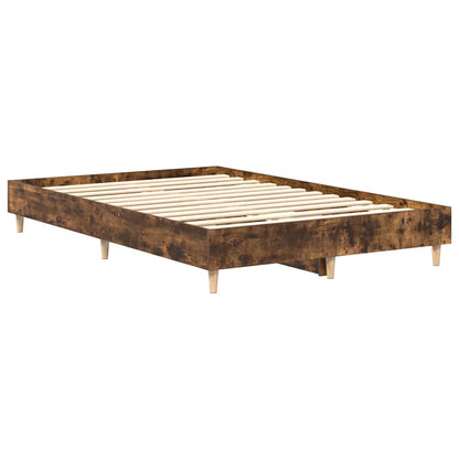 vidaXL Bed Frame No Mattress Smoked Oak 120x190 cm Small Double Engineered Wood