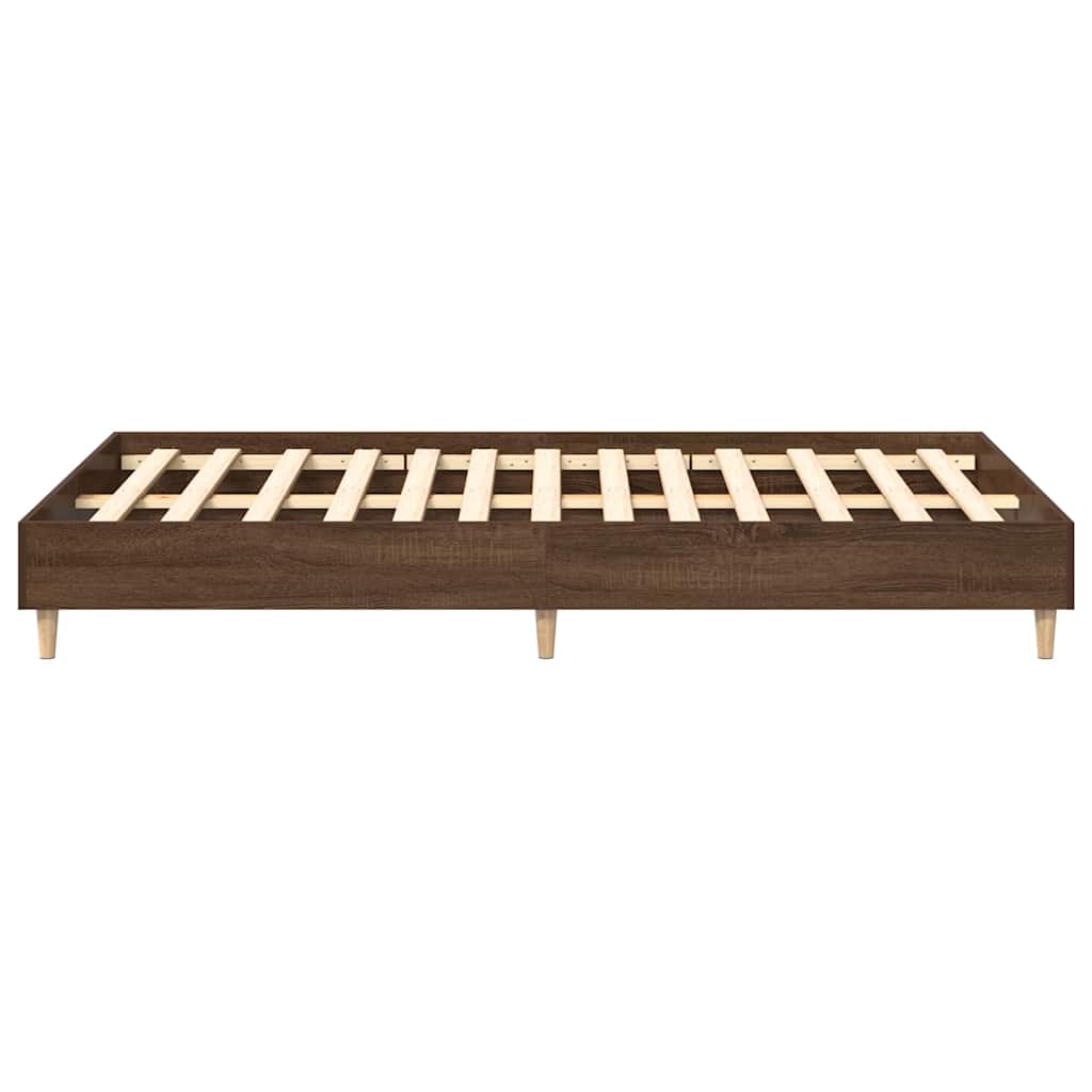 vidaXL Bed Frame No Mattress Brown Oak 120x190 cm Small Double Engineered Wood