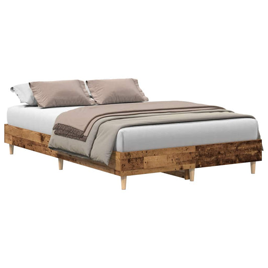 vidaXL Bed Frame No Mattress Old Wood 120x190 cm Small Double Engineered Wood