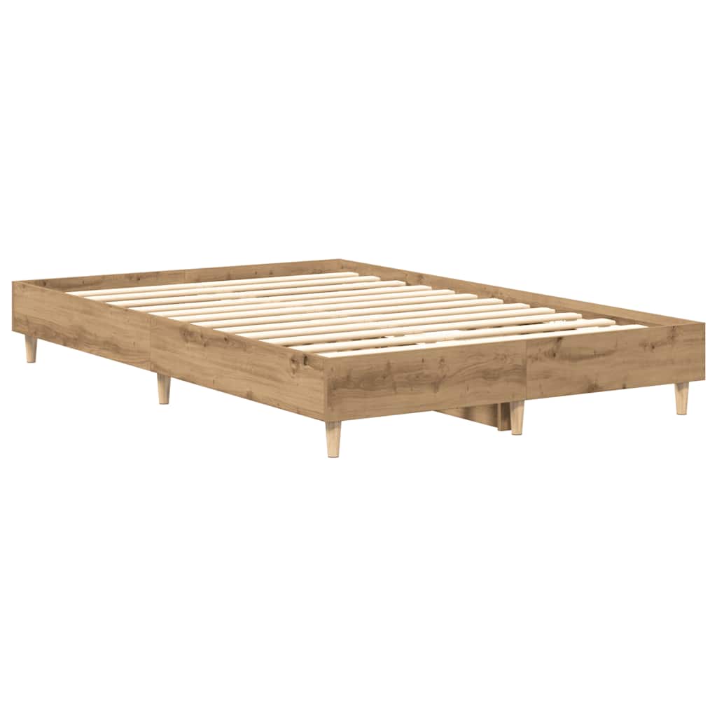 vidaXL Bed Frame No Mattress Artisan Oak 120x190 cm Small Double Engineered Wood