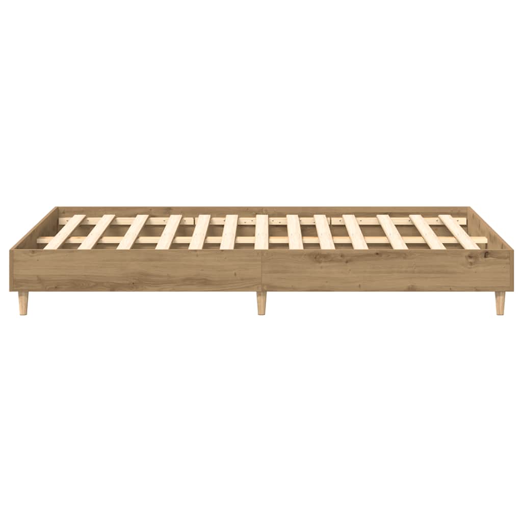 vidaXL Bed Frame No Mattress Artisan Oak 120x190 cm Small Double Engineered Wood