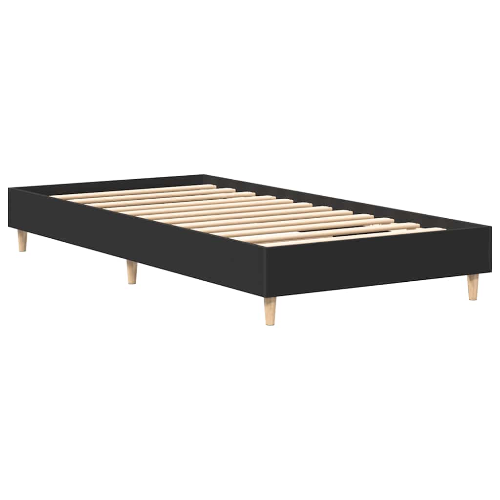 vidaXL Bed Frame No Mattress Black 90x190 cm Single Engineered Wood