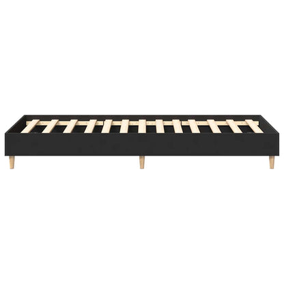 vidaXL Bed Frame No Mattress Black 90x190 cm Single Engineered Wood