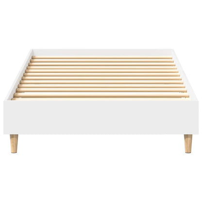 vidaXL Bed Frame No Mattress White 75x190 cm Small Single Engineered Wood