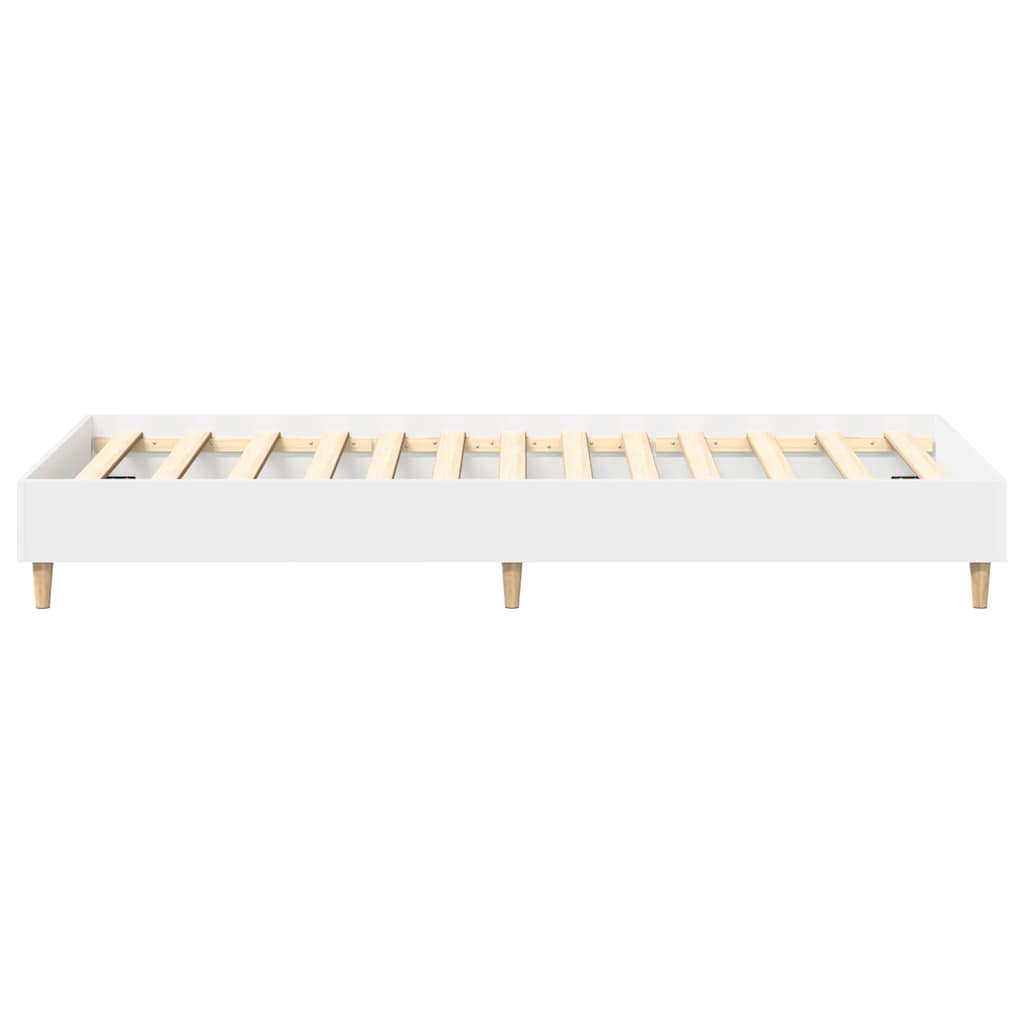 vidaXL Bed Frame No Mattress White 75x190 cm Small Single Engineered Wood