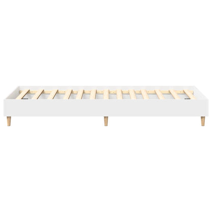 vidaXL Bed Frame No Mattress White 75x190 cm Small Single Engineered Wood