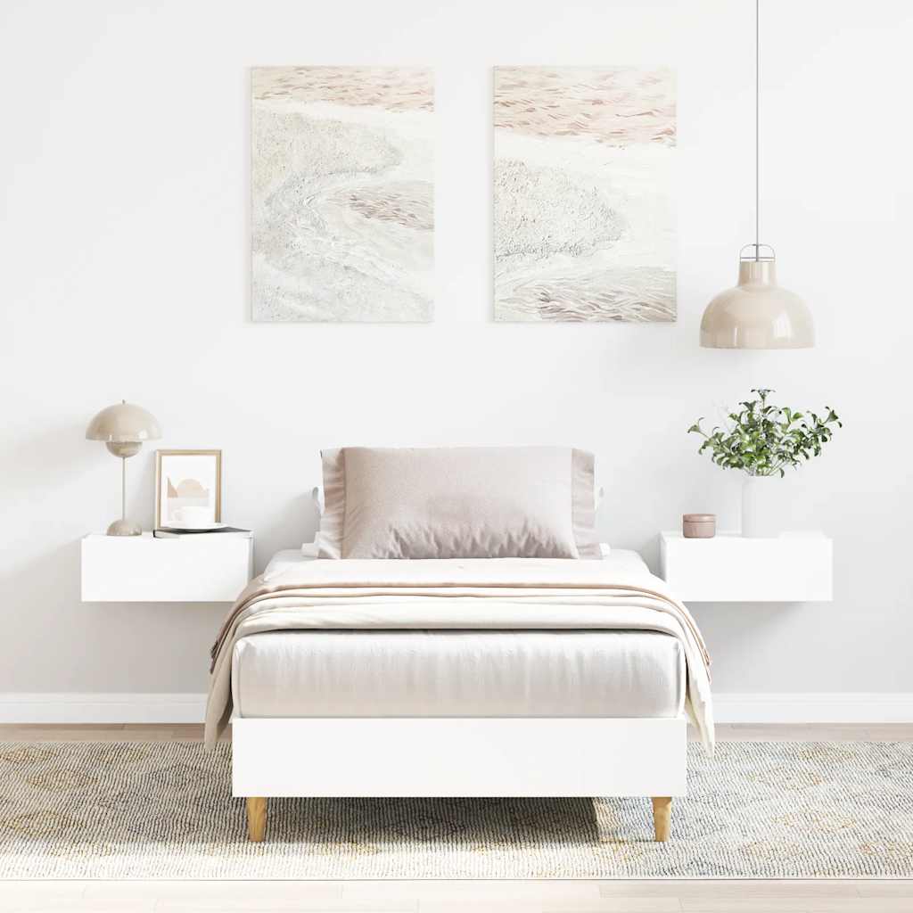 vidaXL Bed Frame No Mattress White 75x190 cm Small Single Engineered Wood