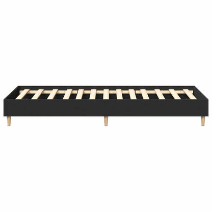 vidaXL Bed Frame No Mattress Black 75x190 cm Small Single Engineered Wood