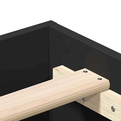vidaXL Bed Frame No Mattress Black 75x190 cm Small Single Engineered Wood