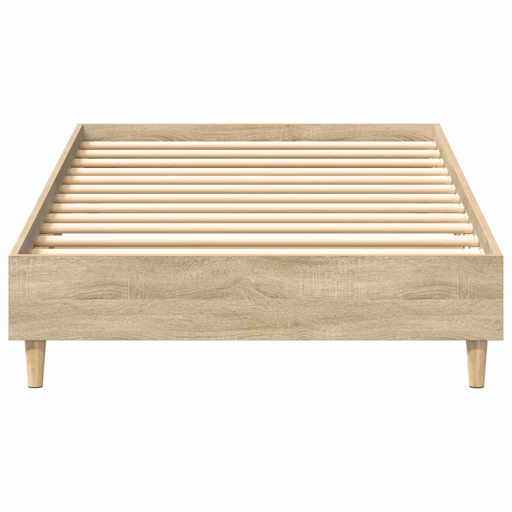 vidaXL Bed Frame No Mattress Sonoma Oak 75x190 cm Small Single Engineered Wood