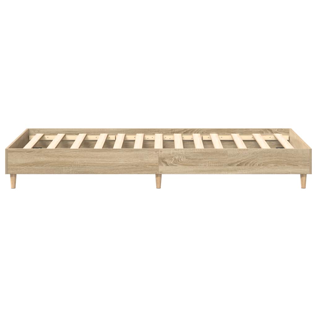 vidaXL Bed Frame No Mattress Sonoma Oak 75x190 cm Small Single Engineered Wood
