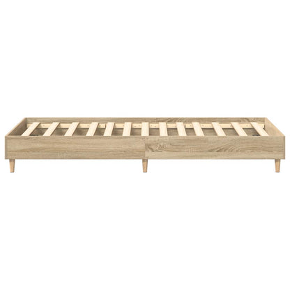 vidaXL Bed Frame No Mattress Sonoma Oak 75x190 cm Small Single Engineered Wood