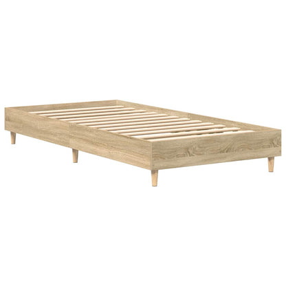 vidaXL Bed Frame No Mattress Sonoma Oak 75x190 cm Small Single Engineered Wood