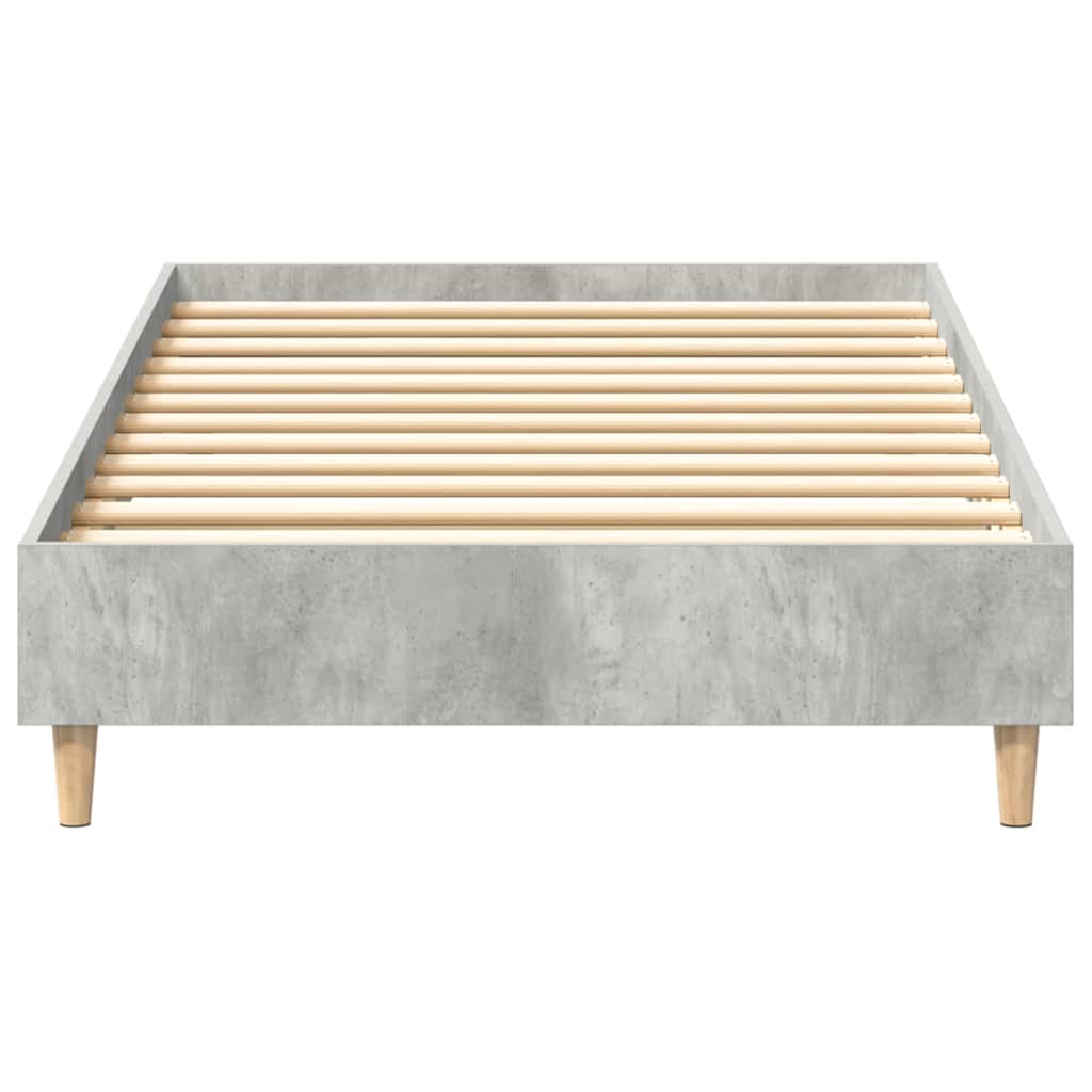 vidaXL Bed Frame No Mattress Concrete Grey 75x190 cm Small Single Engineered Wood
