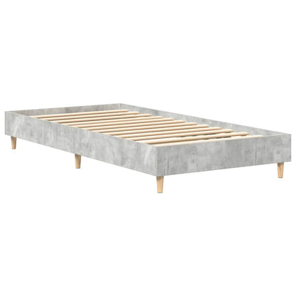 vidaXL Bed Frame No Mattress Concrete Grey 75x190 cm Small Single Engineered Wood