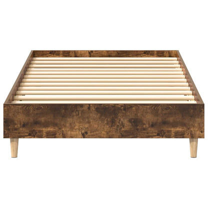 vidaXL Bed Frame No Mattress Smoked Oak 75x190 cm Small Single Engineered Wood