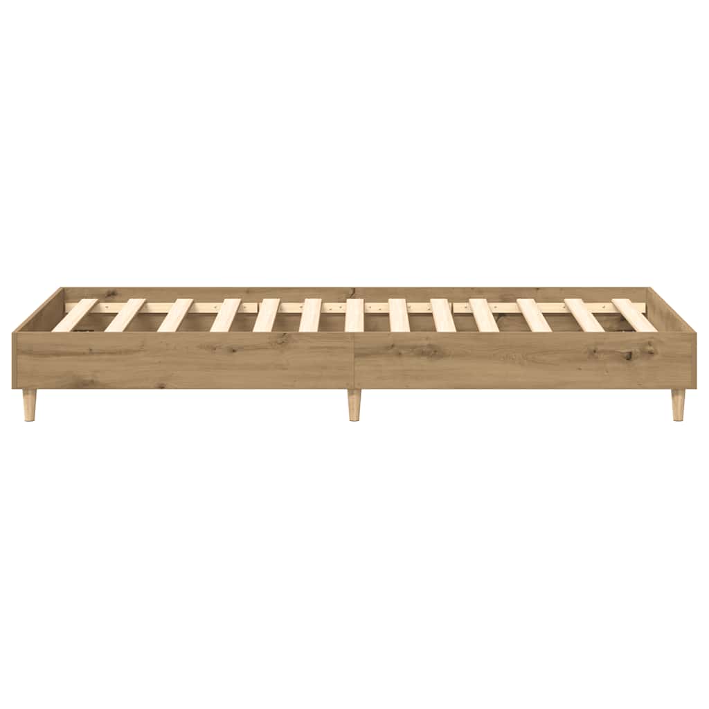 vidaXL Bed Frame No Mattress Artisan Oak 75x190 cm Small Single Engineered Wood
